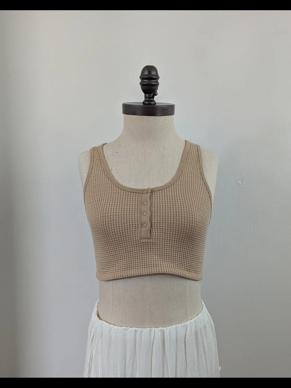 Aerie Offline Waffle Knit Tank Sports Bra/ Racerback Crop Top